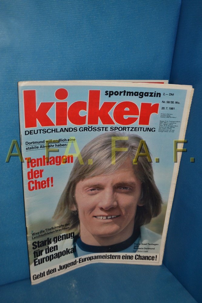 Kicker Revista Alemanha 1981-58 Franz-Josef Tenhagen Borussia Dortmund Edição original