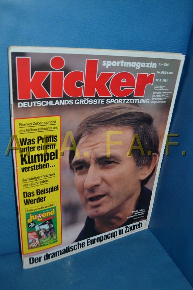 Kicker Revista Alemanha 1981-66 Branko Zebec Borussia Dortmund Werder Bremen Edição original