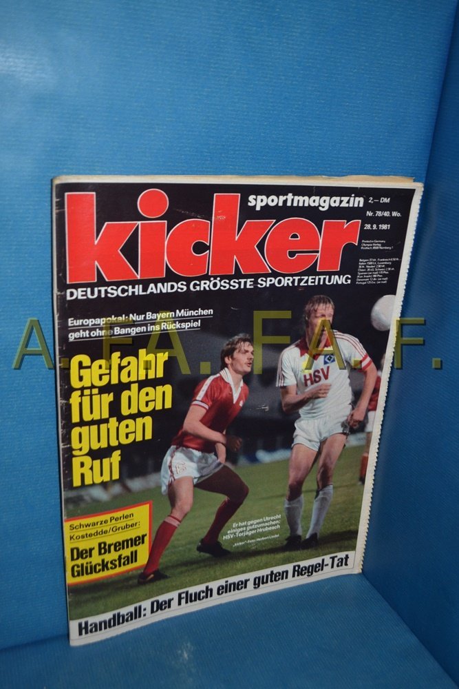 Kicker Magazin Deutschland 1981-78 Horst Hrubesch Hamburger SV Bayern München