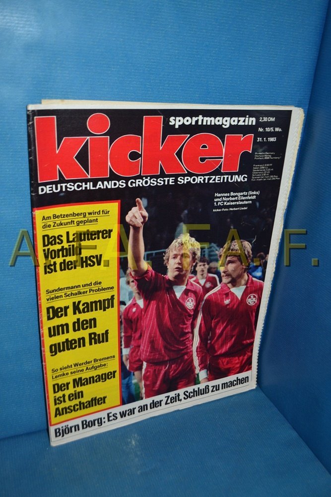 Kicker Magazin Deutschland 1983-10 Hannes Bongartz Norbert Eilenfeldt Björn Borg 1. FC Kaiserslautern HSV