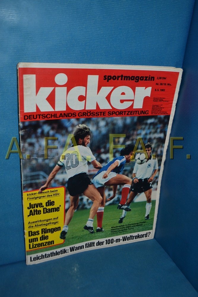Kicker Magazin Deutschland 1983-38 Manfred Kaltz Michel Platini Hamburger SV Juventus Turin