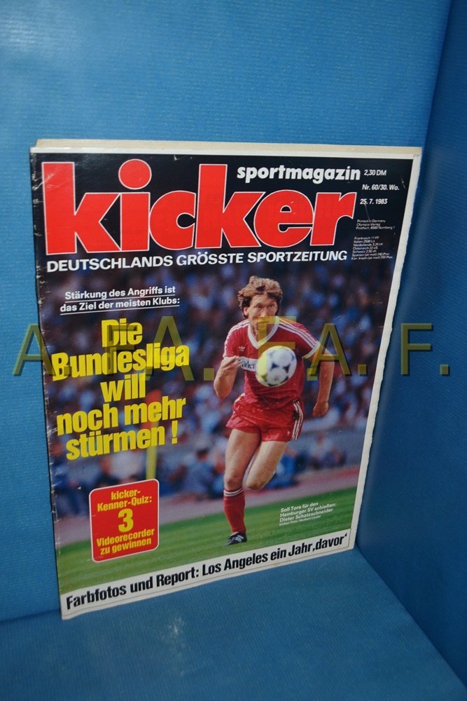 Kicker Magazin Deutschland 1983-60 Dieter Schatzschneider Hamburger SV
