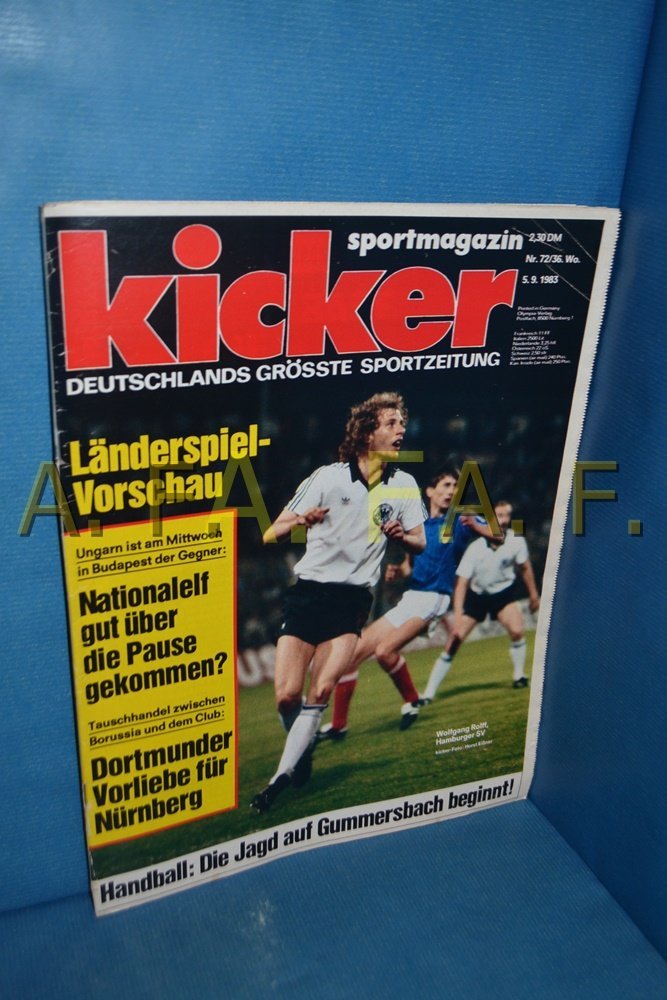 Kicker Magazin Deutschland 1983-72 Wolfgang Rolff Hamburger SV