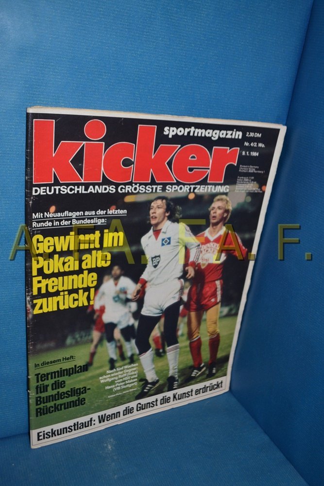 Kicker Revista Alemanha 1984-04 Wolfgang Rolff Hans-Peter Makan Hamburger SV VfB Stuttgart Edição original