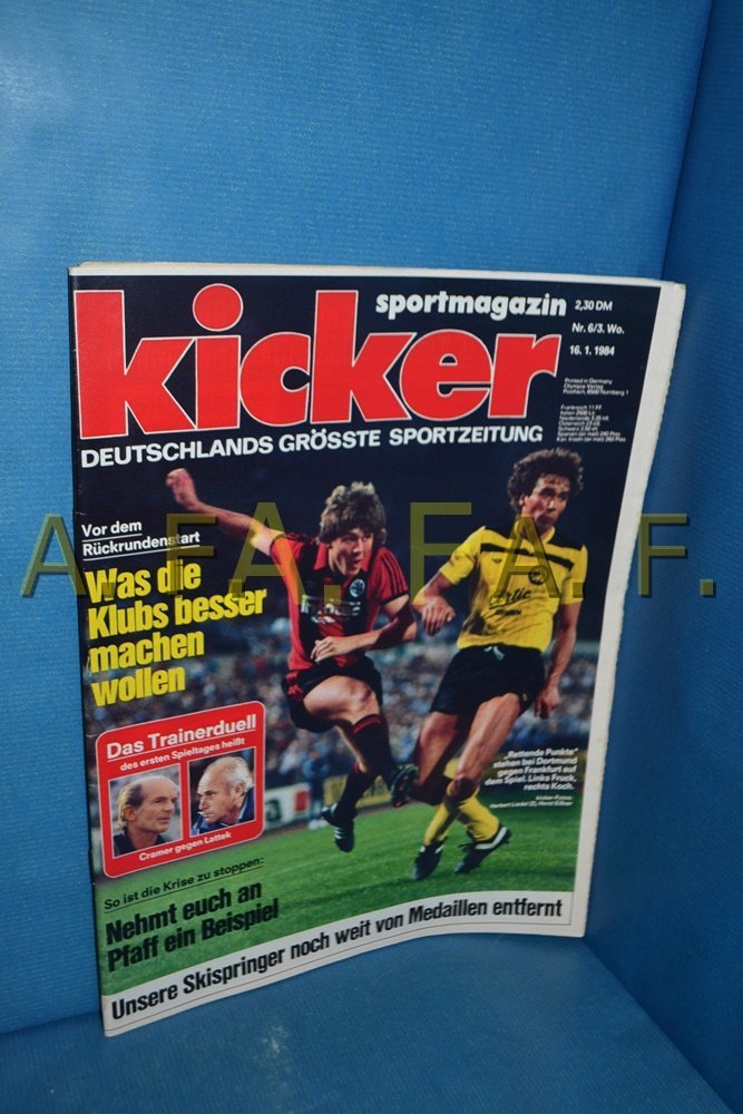 Kicker Revista Alemanha 1984-06 Dettmar Cramer Udo Lattek Jean-Marie Pfaff Herbert Liedel Edição original