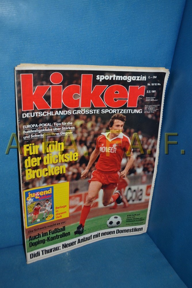 Kicker Tijdschrift Duitsland 1981-18 Dieter Müller Didi Thurau Originele uitgave