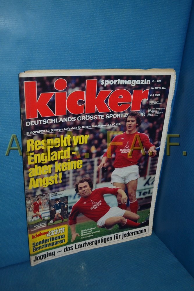 Kicker Revista Alemanha 1981-28 Wolfgang Dremmler Gerd Kraus Kenny Dalglish John Wark Bayern München Edição original