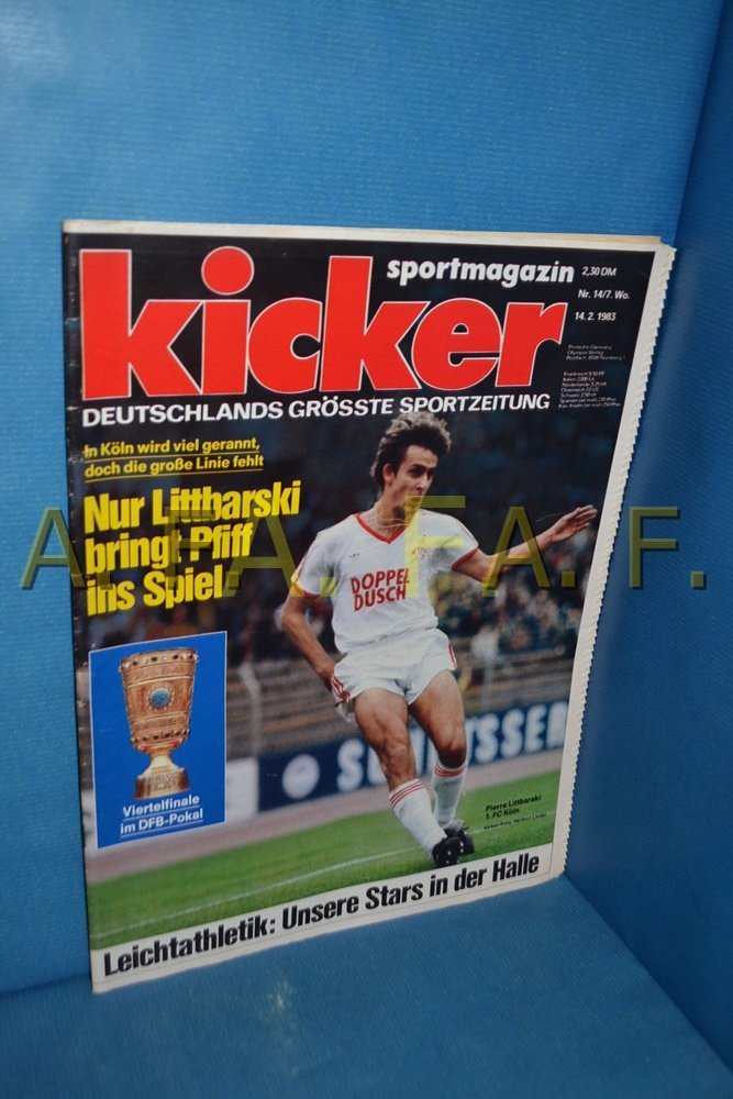 Kicker Magazin Deutschland 1983-14 Pierre Littbarski 1. FC Köln