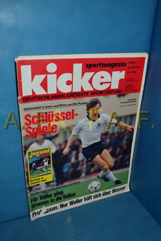 Kicker Revista Alemanha 1983-32 Rudi Völler SV Werder Bremen Edição original