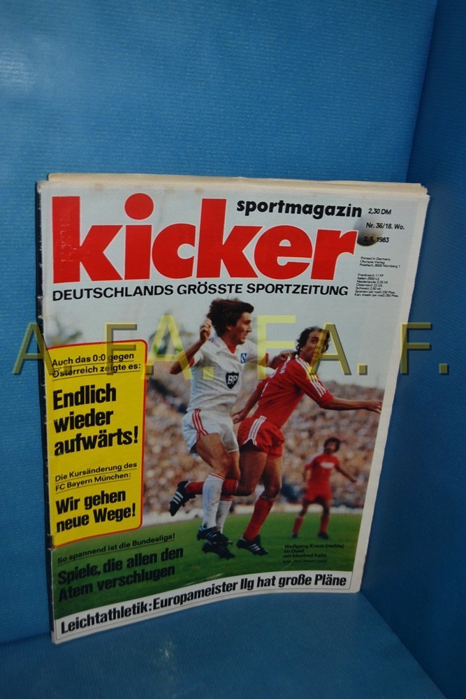 Kicker Revista Alemanha 1983-36 Wolfgang Kraus Manfred Kaltz Bayern München Edição original