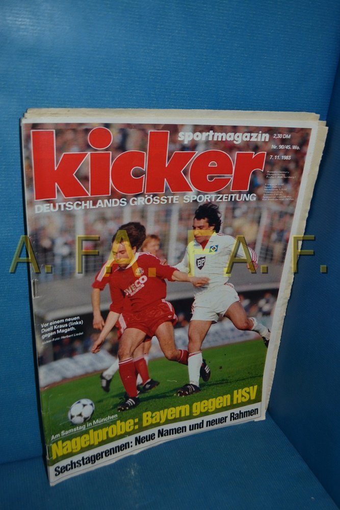 Kicker Revista Alemanha 1983-90 Felix Magath Gerd Kraus Bayern Munich Hamburger SV Edição original