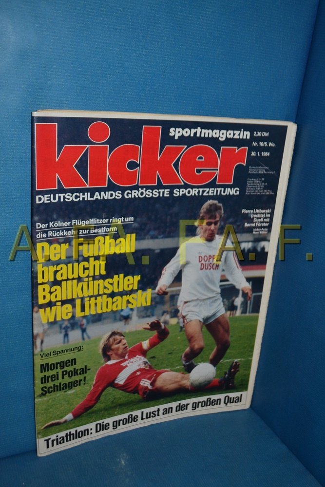 Kicker Revista Alemanha 1984-10 Pierre Littbarski Bernd Förster Edição original