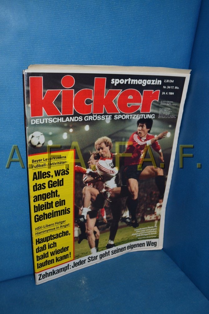 Kicker Magazine Germany 1984-34 Bum-kun Cha Holger Hieronymus Bayer 04 Leverkusen VfB Stuttgart Hamburger SV Original Print Issue