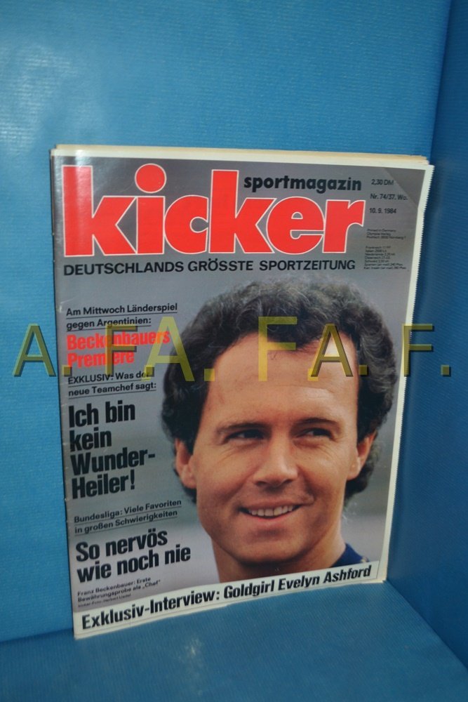 Kicker Magazine Germany 1984-74 Franz Beckenbauer Evelyn Ashford Original Print Issue