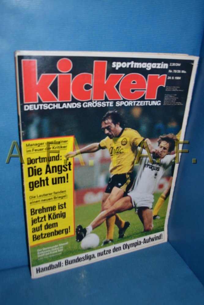 Kicker Magazine Germany 1984-78 Marcel Raducanu Frank Mill Andreas Brehme Original Print Issue