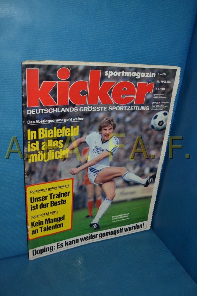 Kicker Revista Alemanha 1981-44 Norbert Eilenfeldt Arminia Bielefeld Edição original