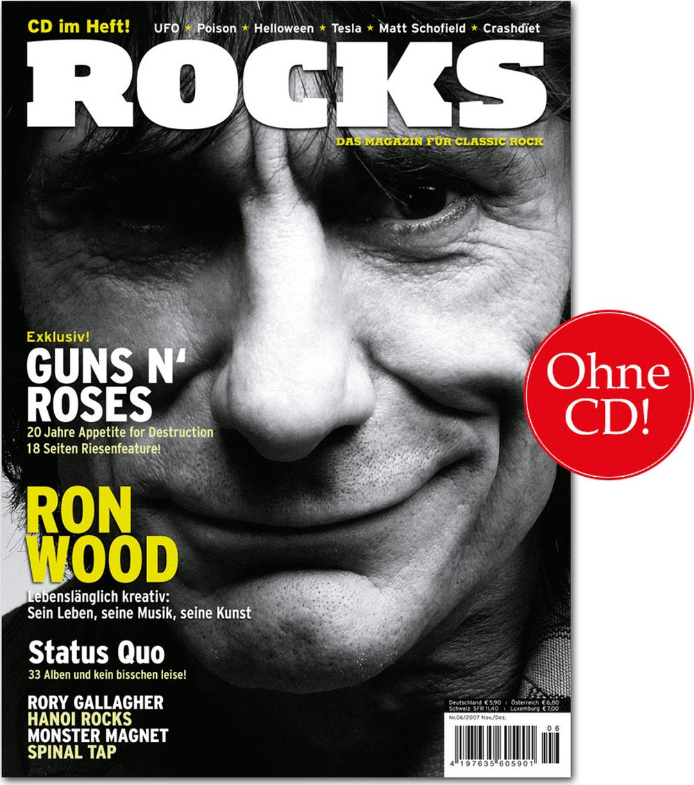 Rocks Magazin Deutschland 2007-06 Ron Wood Guns N' Roses Status Quo Rory Gallagher Hanoi Rocks