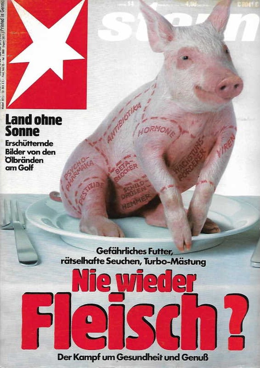 Stern Magazin Deutschland 1991-14 Fleischindustrie-Kritik Antibiotika In Der Tierhaltung Hormone Im Fleisch
