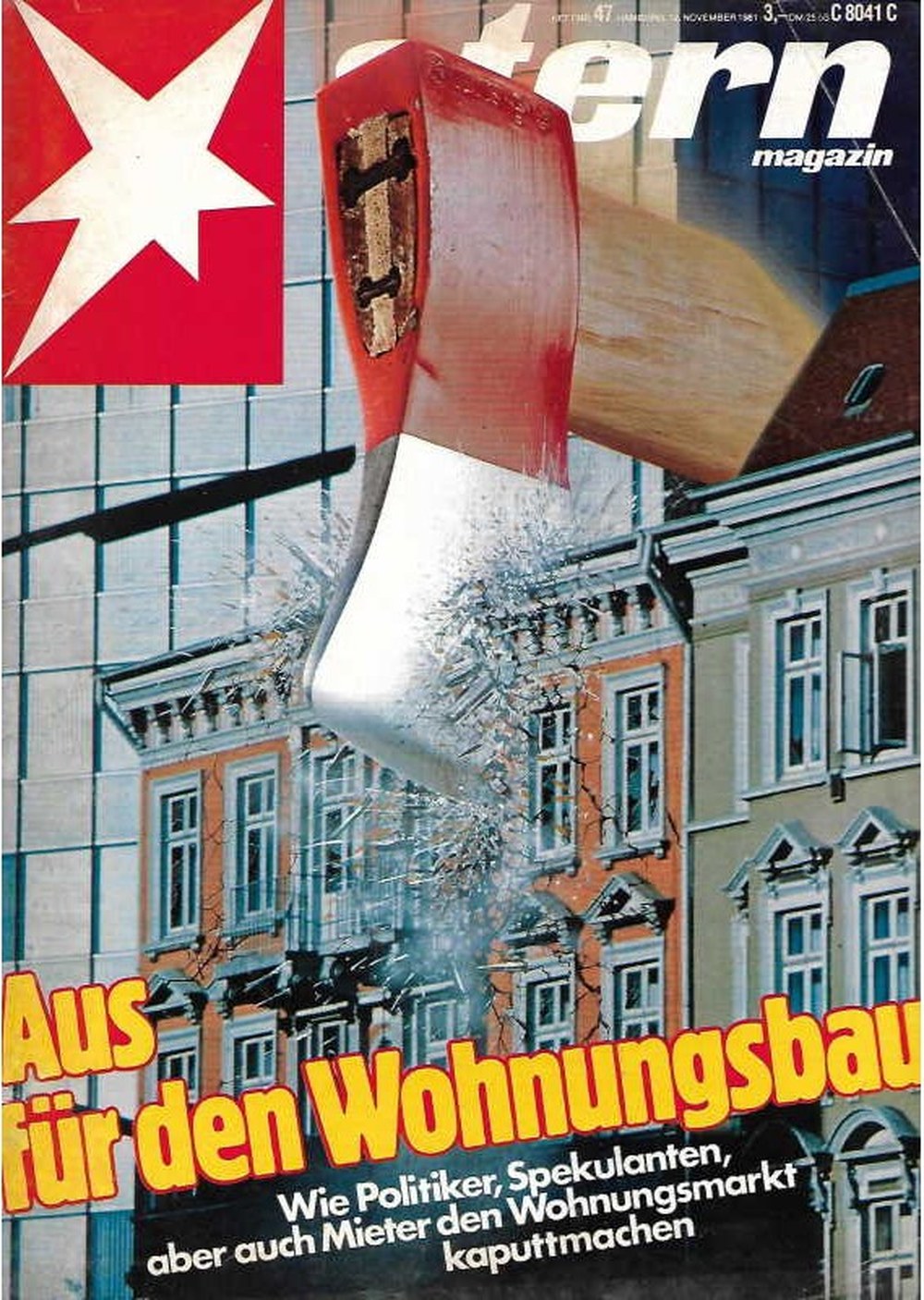 Stern Magazin Deutschland 1981-47 Wohnungsbau Wohnungsmarkt Immobilien