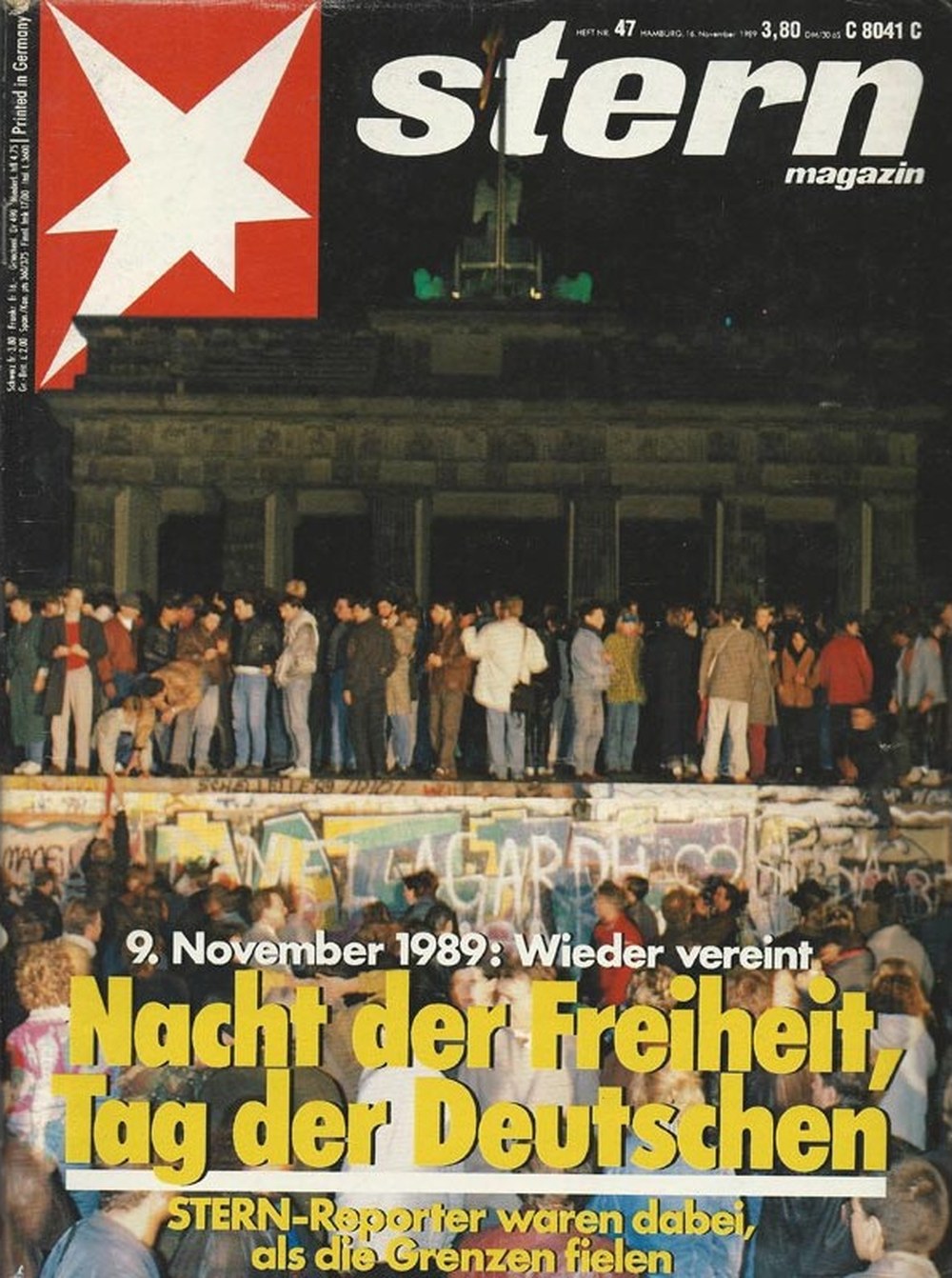 Stern Magazin Deutschland 1989-47 Berliner Mauer Mauerfall 9. November 1989