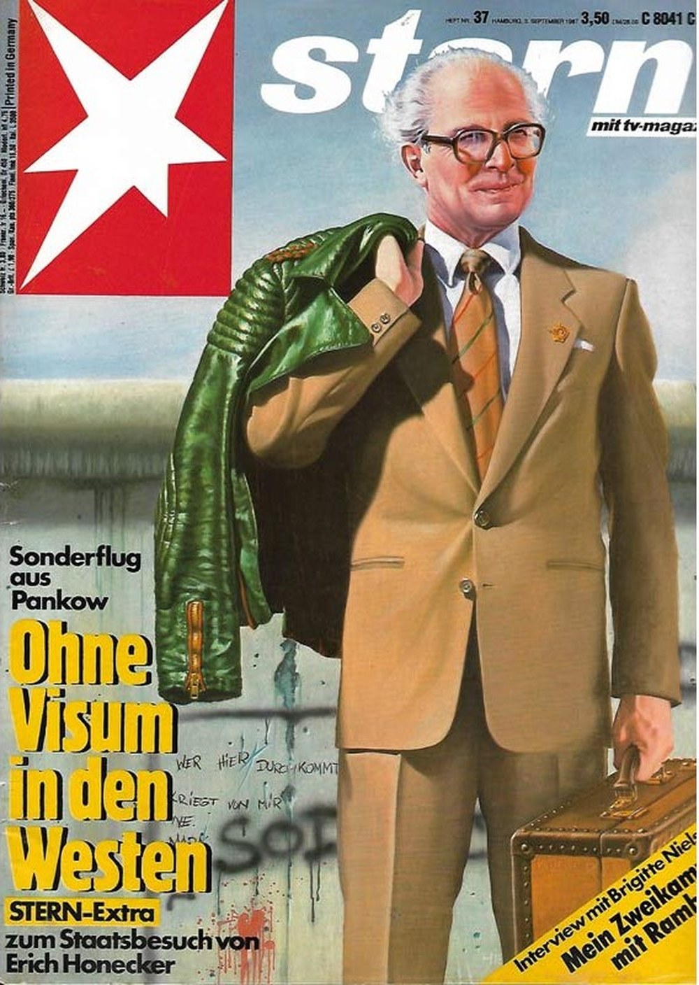 Stern Magazin Deutschland 1987-37 Erich Honecker Brigitte Nielsen