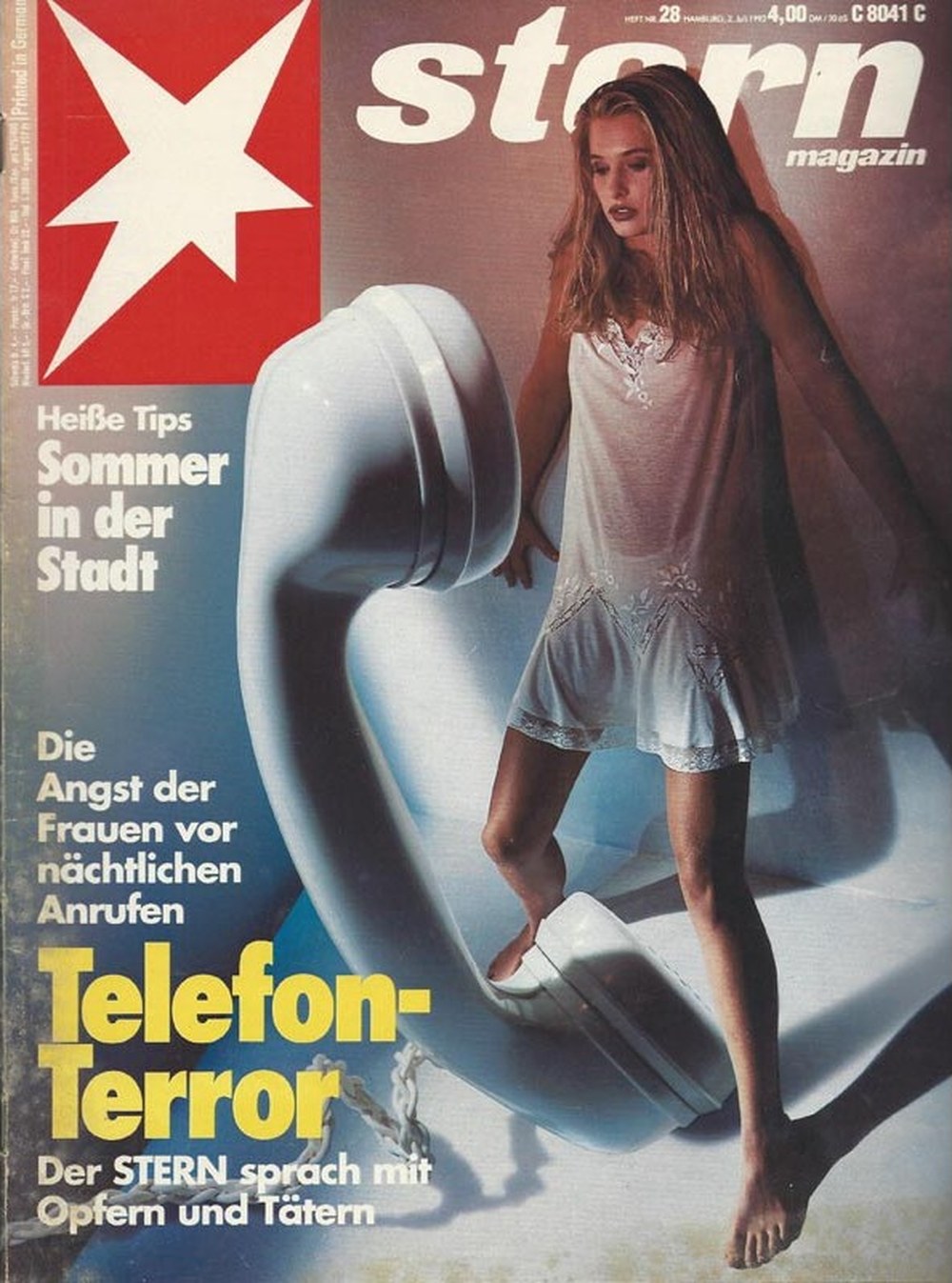 Stern Magazin Deutschland 1992-28 Telefonterror Belästigung Nächtliche Anrufe