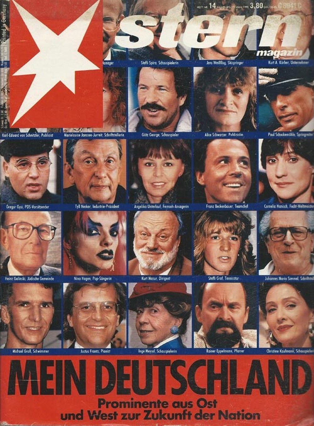 Stern Magazin Deutschland 1990-14 Steffi Graf Franz Beckenbauer Nina Hagen Götz George Alice Schwarzer