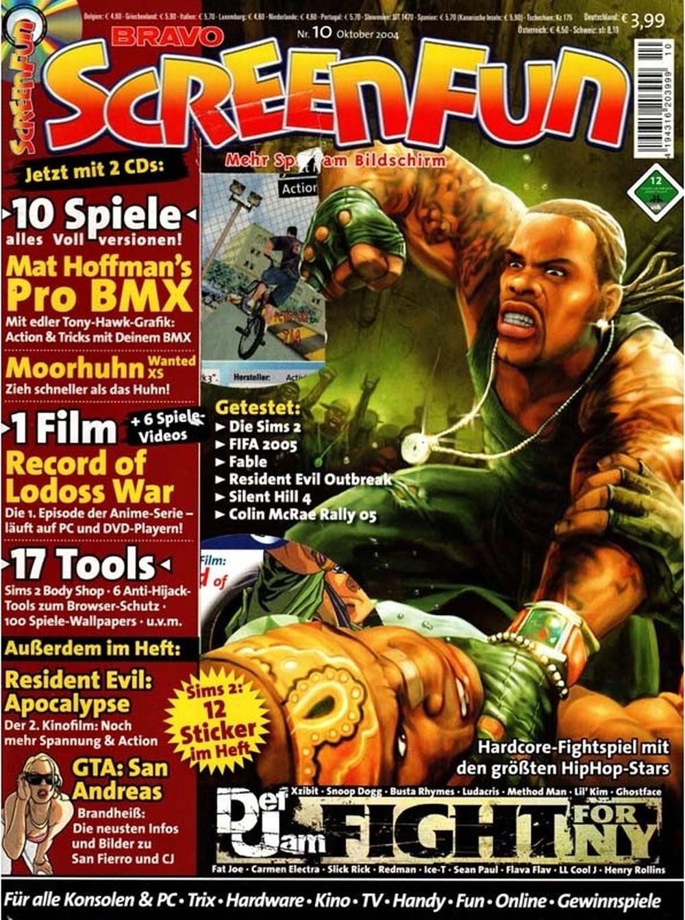 Bravo Screenfun Magazin Deutschland 2004-10 Xzibit Snoop Dogg Busta Rhymes Ludacris Method Man