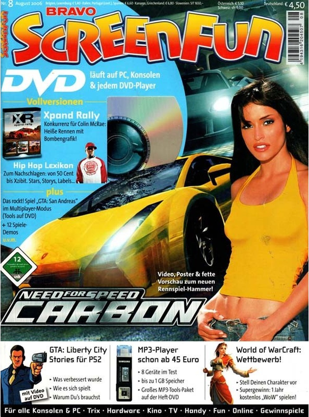 Bravo Screenfun Magazin Deutschland 2006-08 Need For Speed Carbon 50 Cent Xzibit Colin McRae