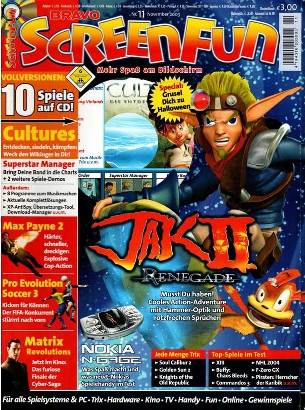 Bravo Screenfun Magazin Deutschland 2003-11 Jak Daxter