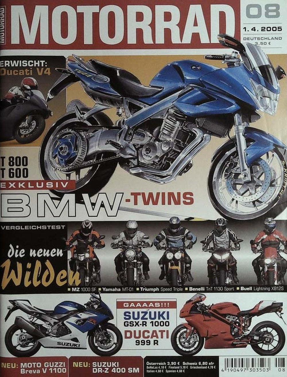 Motorrad Magazin Deutschland 2005-08 BMW-Twins Ducati V4 Suzuki GSX-R 1000