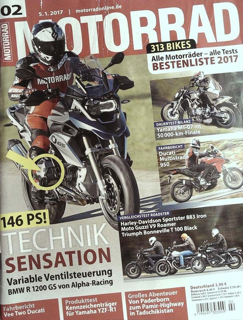 Motorrad Magazin Deutschland 2017-02 BMW R 1200 GS Alpha-Racing Variable Ventilsteuerung