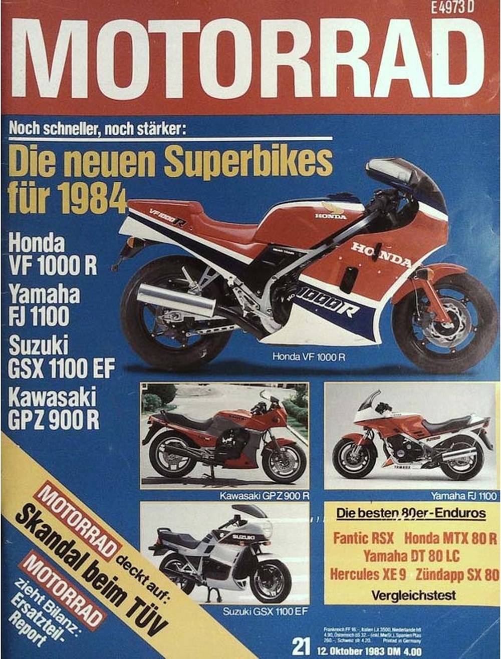 Motorrad Magazin Deutschland 1983-21 Motorrad Superbike Honda VF 1000 R