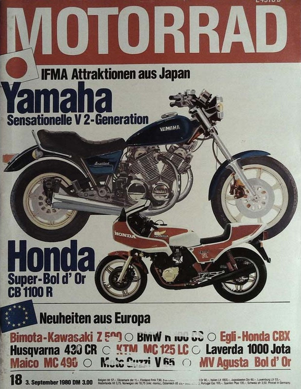 Motorrad Magazin Deutschland 1980-18 Yamaha Honda Bimota-Kawasaki BMW Egli-Honda