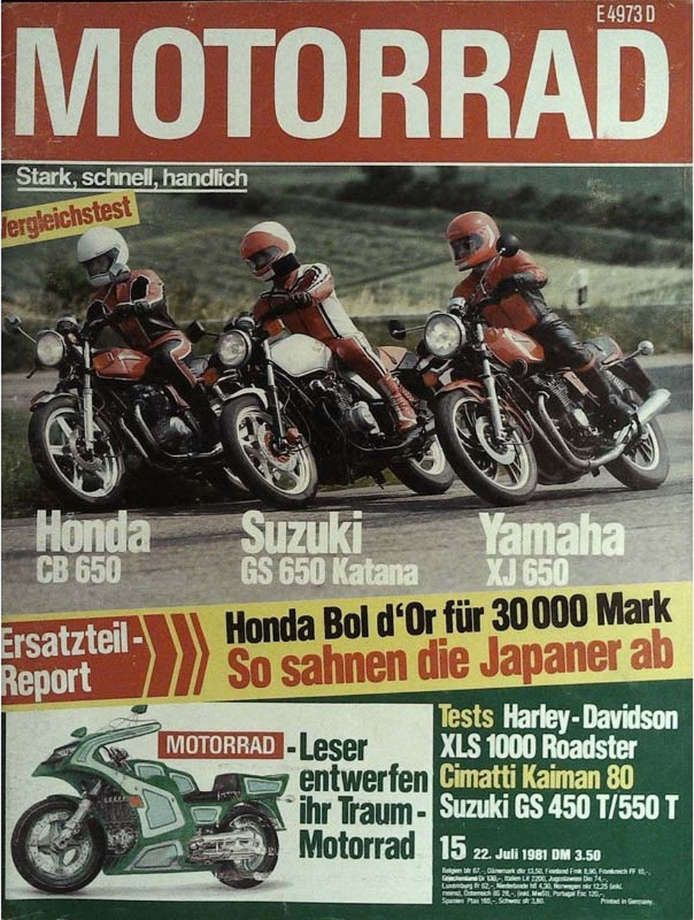 Motorrad Magazin Deutschland 1981-15 Honda Suzuki Yamaha Harley-Davidson Cimatti