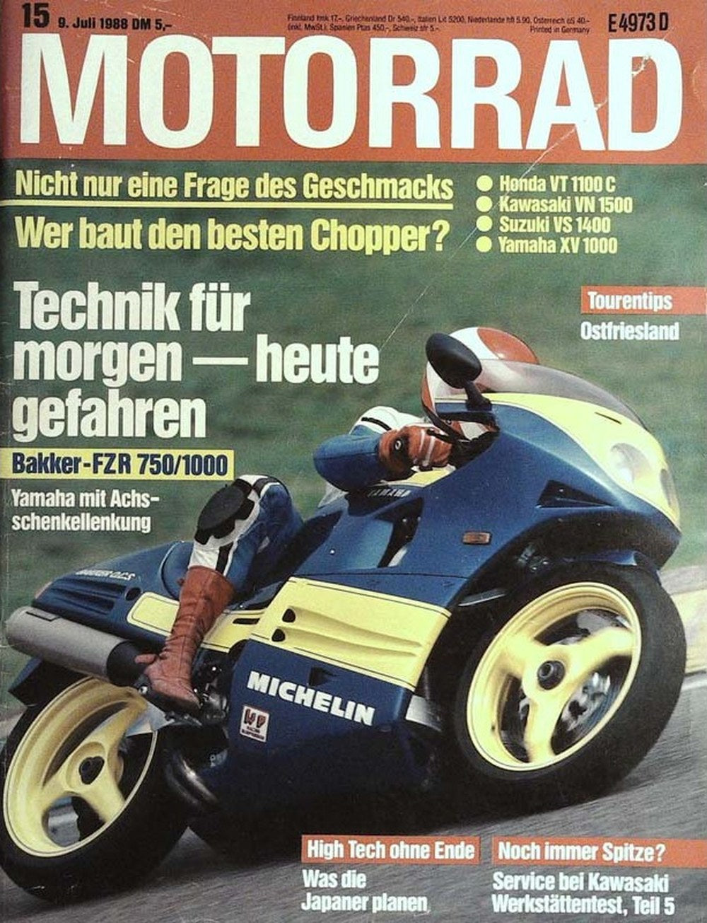 Motorrad Magazin Deutschland 1988-15 Motorrad Chopper Honda VT 1100 C