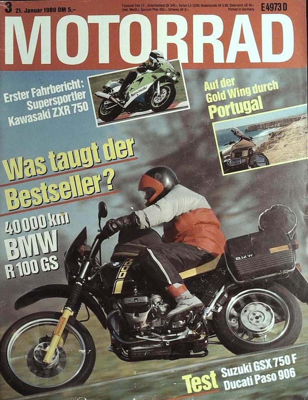 Motorrad Magazin Deutschland 1989-03 BMW R 100 GS Kawasaki ZXR 750 Honda Gold Wing
