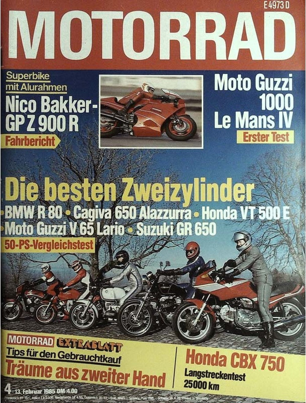 Motorrad Magazin Deutschland 1985-04 Nico Bakker BMW Cagiva Honda Moto Guzzi