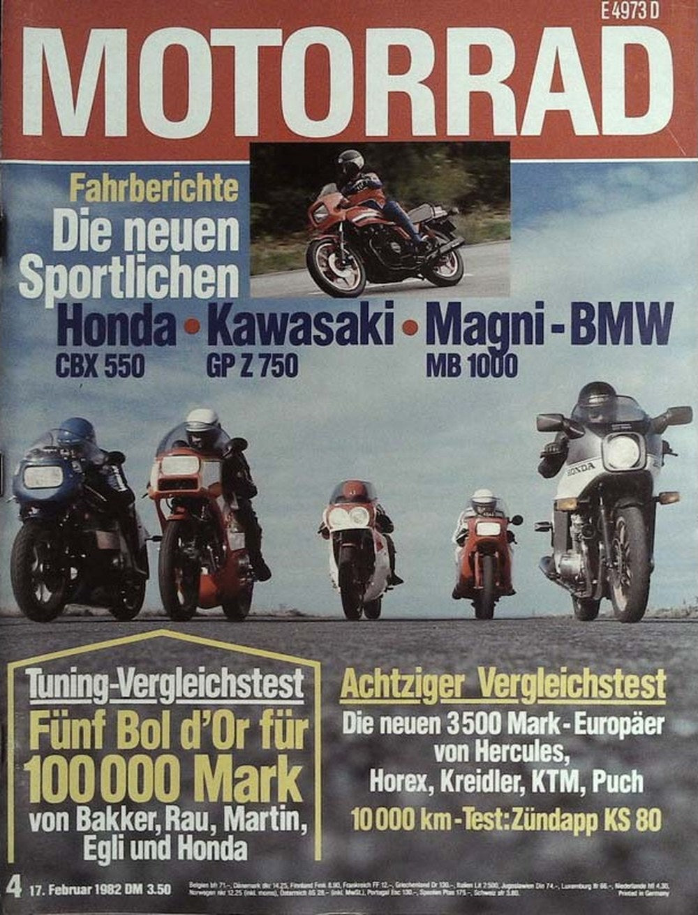 Motorrad Magazin Deutschland 1982-04 Honda Kawasaki Magni-BMW Hercules Horex