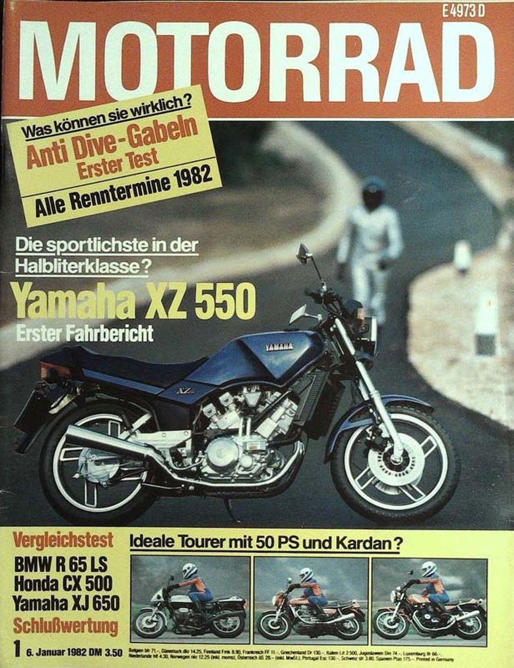 Motorrad Magazin Deutschland 1982-01 Yamaha XZ 550 Motorrad Anti-Dive-Gabeln