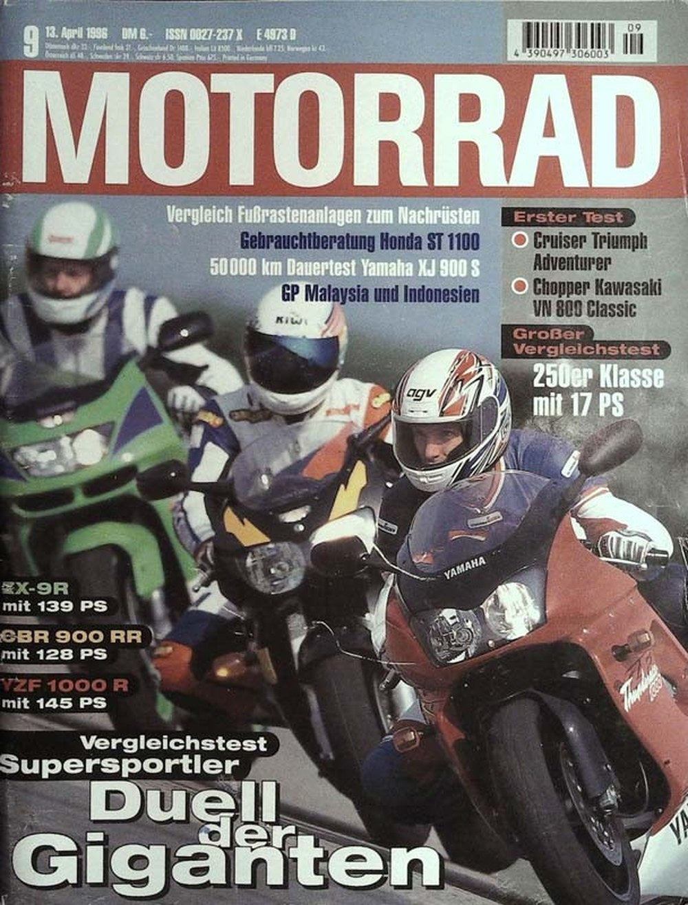 Motorrad Magazin Deutschland 1996-09 Supersportler-Vergleichstest Kawasaki ZX-9R Honda CBR 900 RR