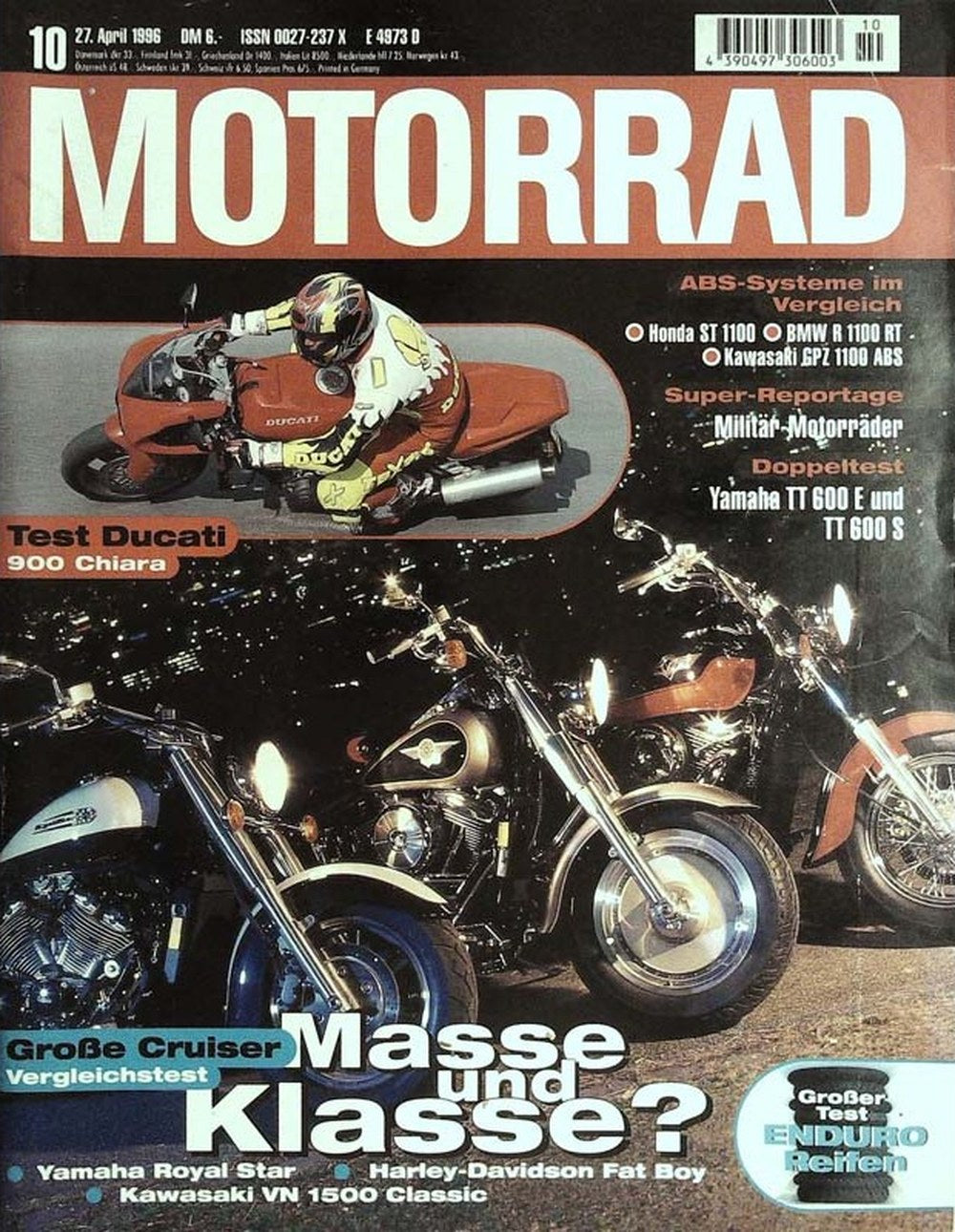 Motorrad Magazin Deutschland 1996-10 Ducati 900 Chiara Motorrad-Test ABS-Systeme