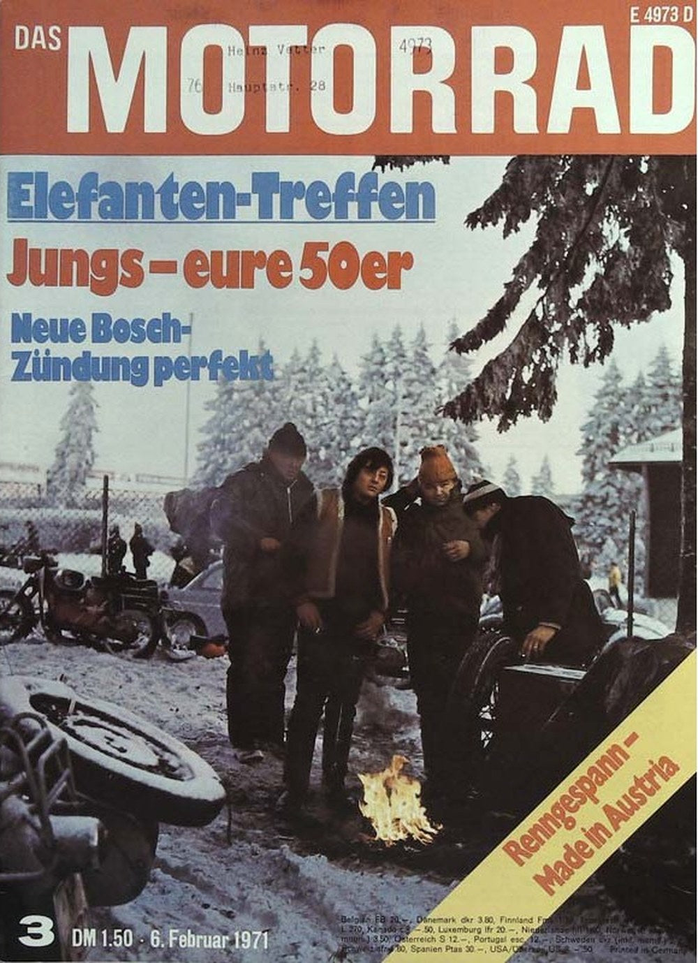 Motorrad Magazin Deutschland 1971-03 Elefantentreffen Winter Motorradtreffen 50ccm Motorräder
