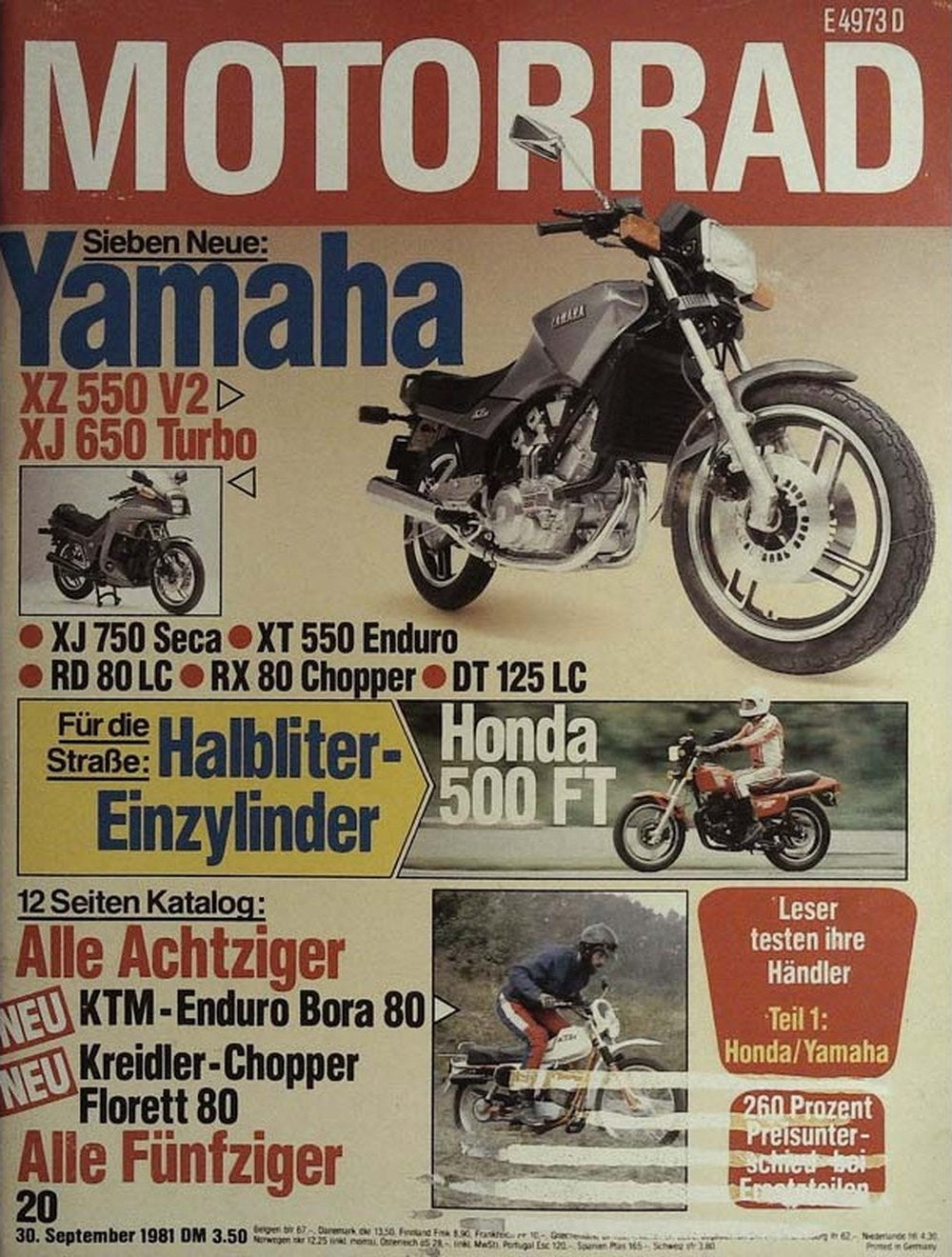 Motorrad Magazin Deutschland 1981-20 Yamaha Honda KTM Kreidler
