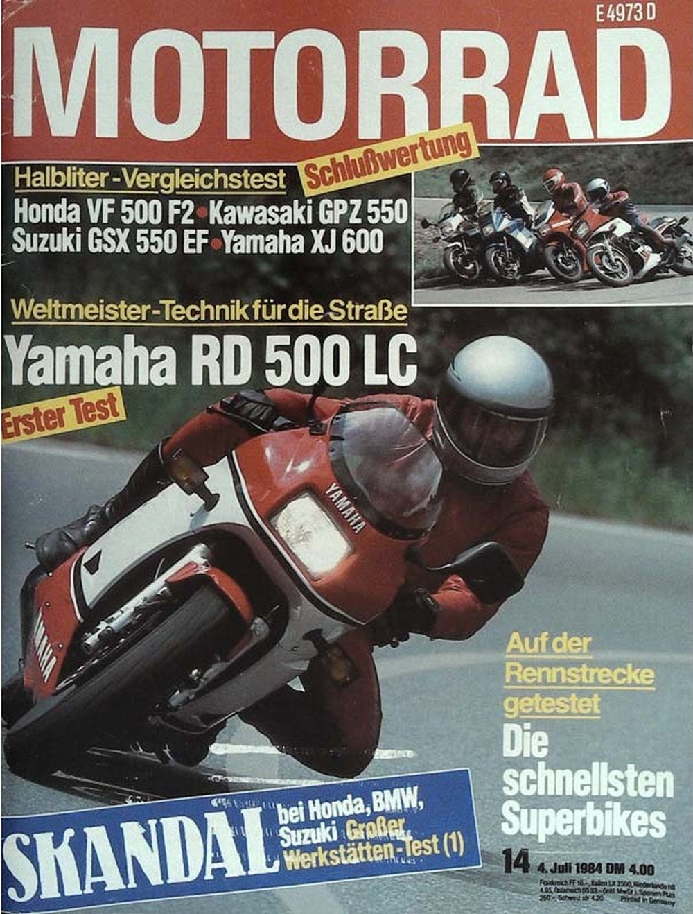 Motorrad Magazin Deutschland 1984-14 Yamaha RD 500 LC Motorradtest Superbikes