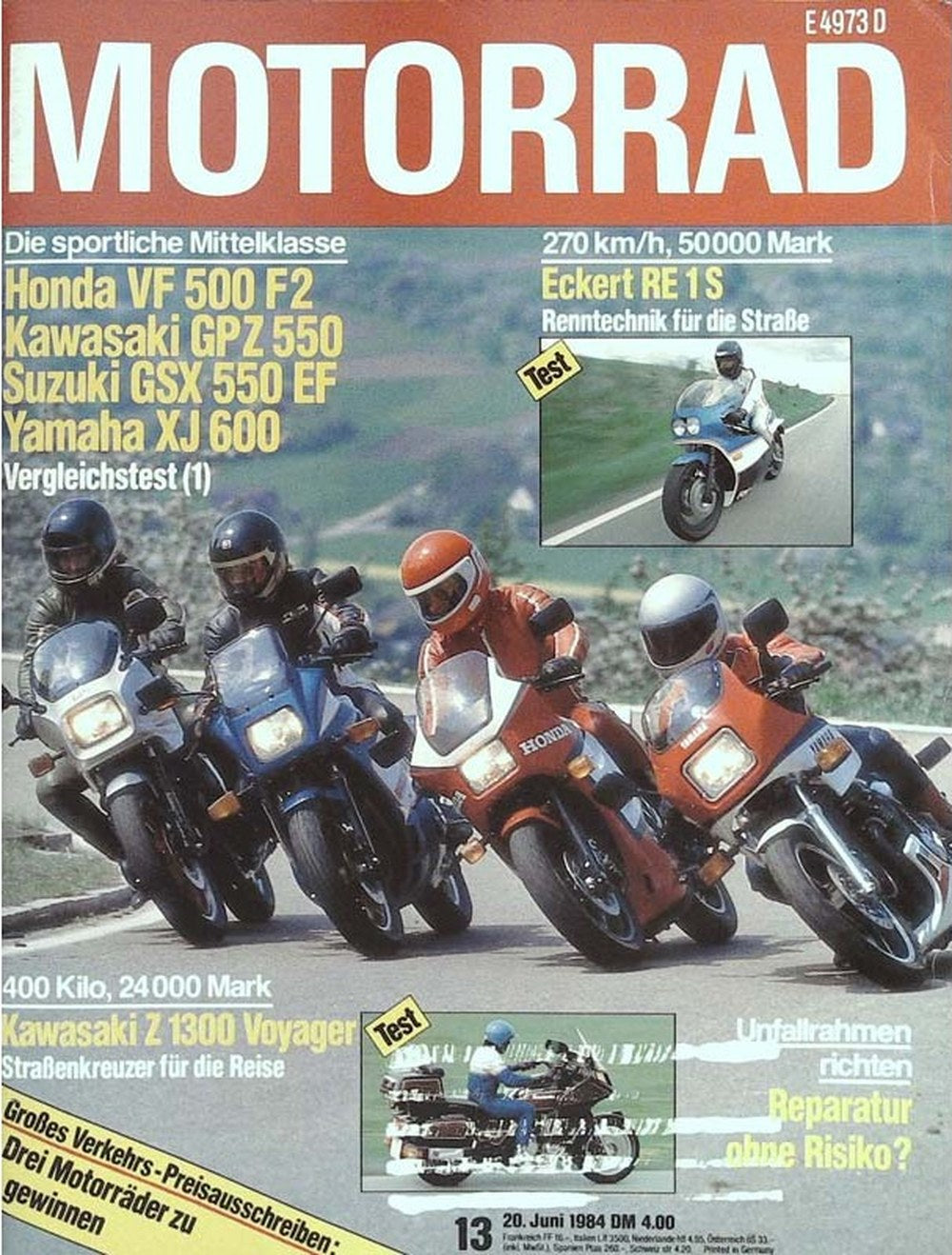 Motorrad Magazin Deutschland 1984-13 Motorrad-Vergleichstest Honda VF 500 F2 Kawasaki GPZ 550