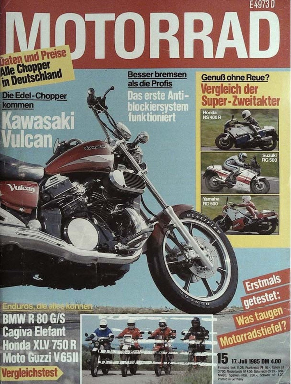 Motorrad Magazin Deutschland 1985-15 Kawasaki Vulcan Honda Suzuki Yamaha BMW