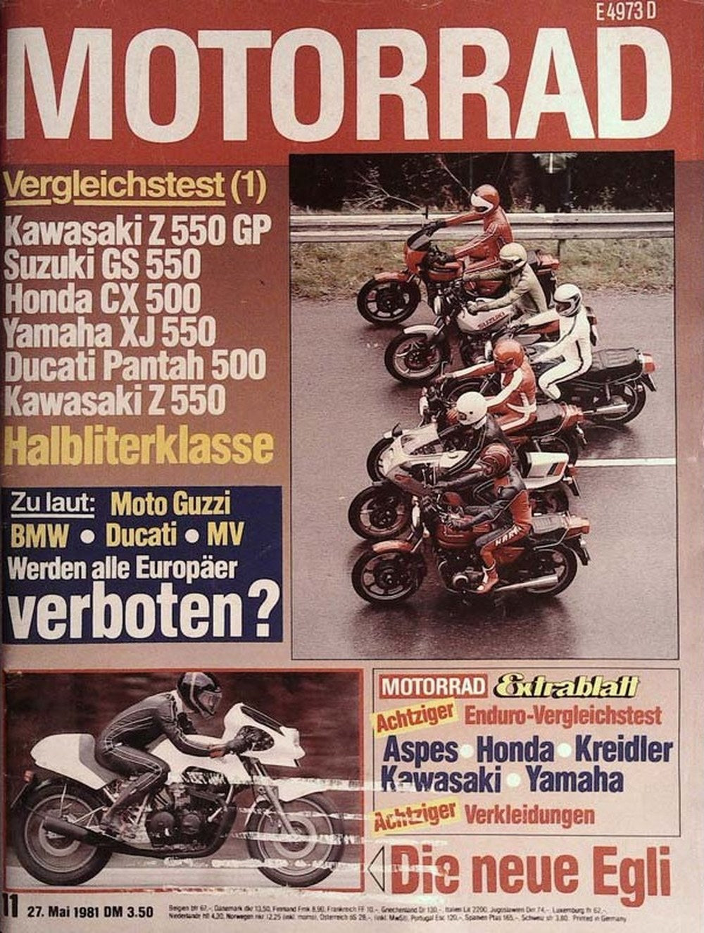 Motorrad Magazin Deutschland 1981-11 Kawasaki Suzuki Honda Yamaha Ducati