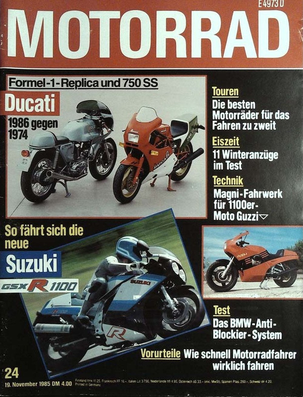 Motorrad Magazin Deutschland 1985-24 Motorrad Ducati Suzuki GSX-R 1100