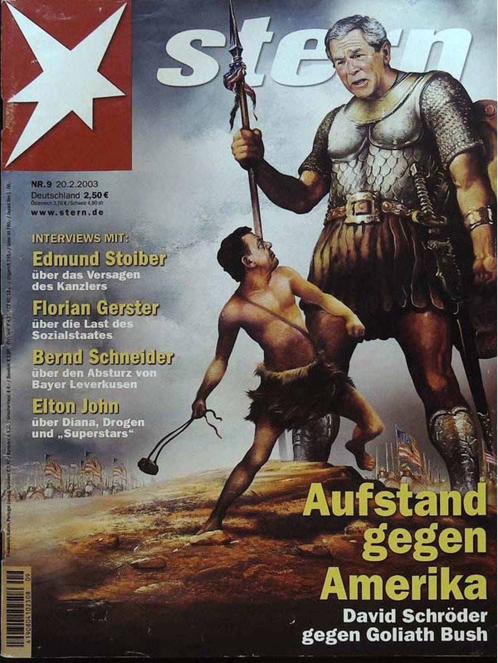 Stern Magazin Deutschland 2003-09 George W. Bush Gerhard Schröder Edmund Stoiber Florian Gerster Bernd Schneider